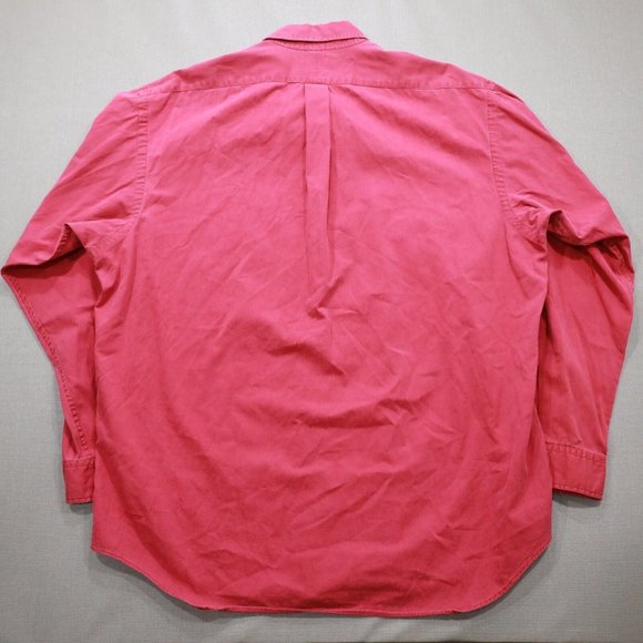 Ralph Lauren Embroidered Pony Button Up Shirt XL Mens Red Long Sleeve - Picture 7 of 8